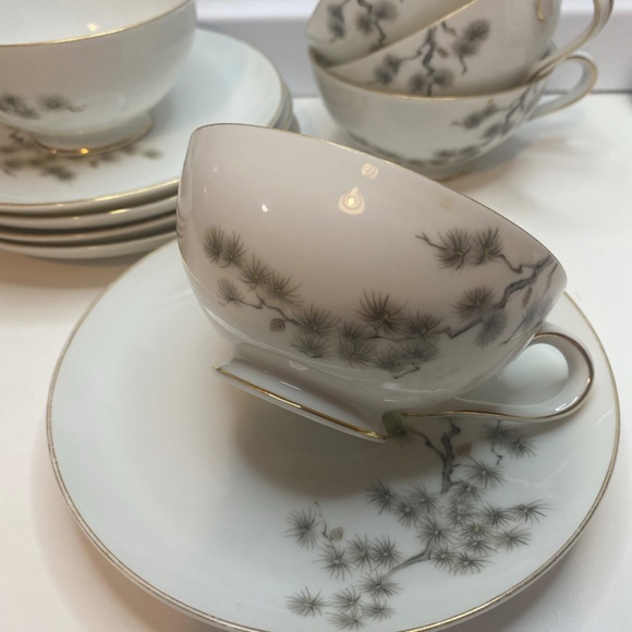 Fine China Japan Vintage PINEDALE Teacup and Saucer Set Of 5 Harmony House - Picture 2 of 13